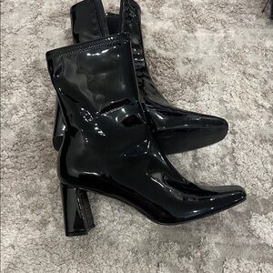 Aldo Shiny Black Heeled Boots